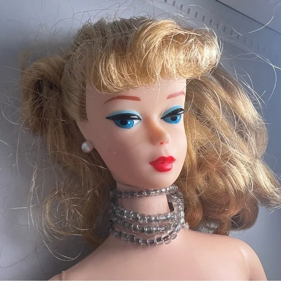 Barbie Doll Brunette 1958 Ponytail Reproduction 1993 Black Dress - Picture 2 of 10